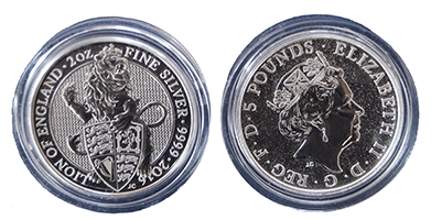 Queens Beast Münzkapseln - Die Plastikkapsel für die 2 oz Silbermünzen-Serie der Royal Mint